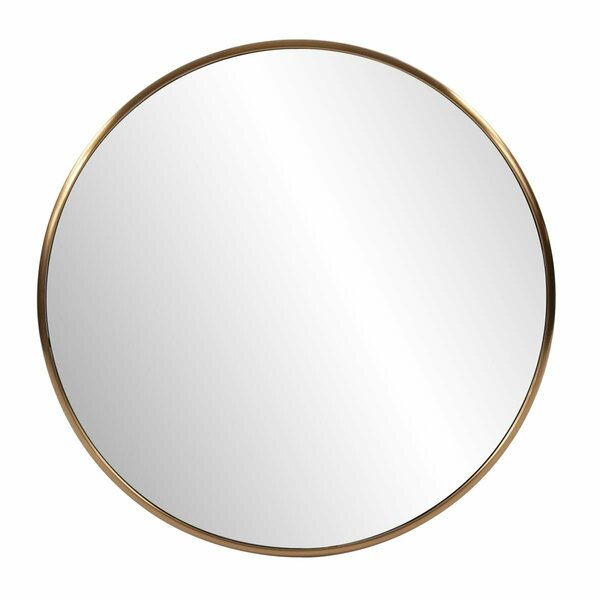 Palacedesigns 32 ft. Antiqued Brushed Brass Round Wall Mirror PA3101124